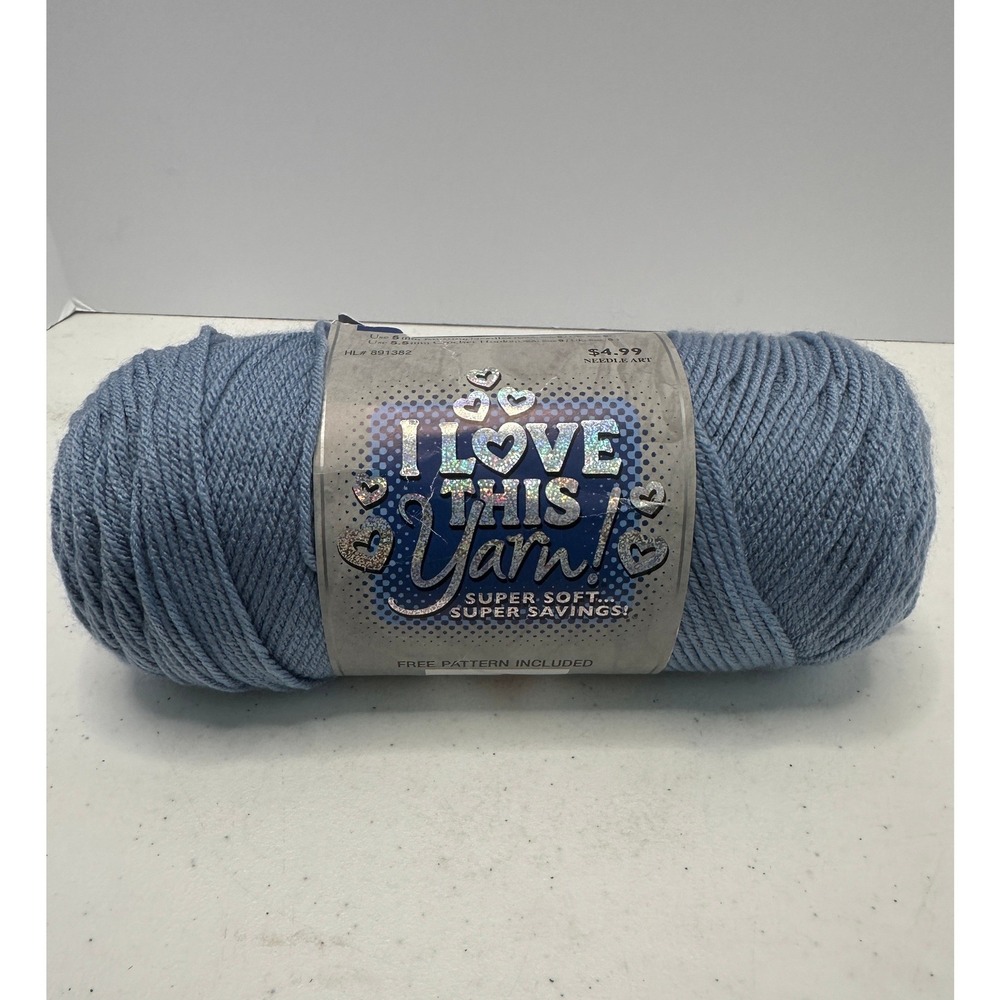 Hobby Lobby I Love This Yarn Stonewash Blue Medium 4 Weight One New Skein